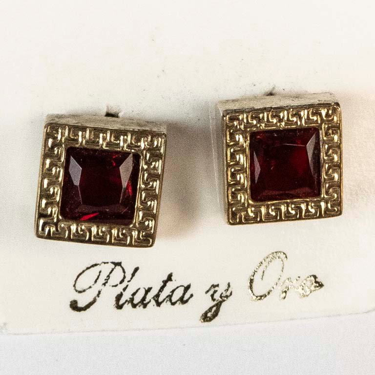 Pare de caravanas de plata y oro doble - imagen 2