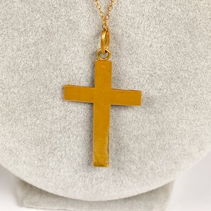 Cadena Enchapada con Cruz Crucifijo Dorado - imagen 4