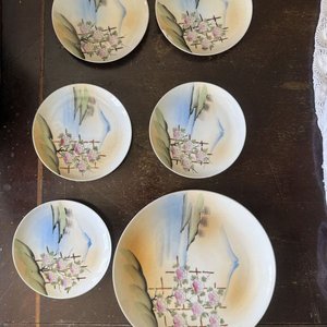 Conjunto de Platos Orientales Pintados a Mano con Paisaje y Monte Fuji - imagen 10