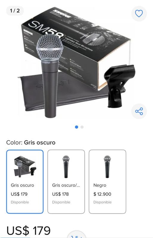 Micrófono Shure SM58 Vocal - imagen 1