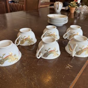 Juego de Té de Porcelana con Dragón: 2 Teteras, Azucarera, 6 Tazas y 6 Platos - imagen 7