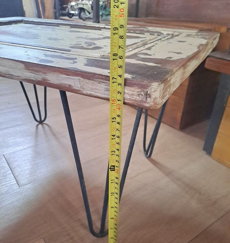 Mesa ratona echa rustica de estilo retro con patas harpina - imagen 6