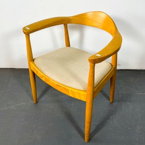 Sillón Danés de Madera con Asiento Tapizado Beige - imagen 4