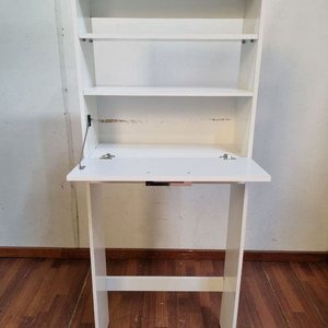 Escritorio Vertical Blanco con Repisa y Tapa Abatible - imagen 2
