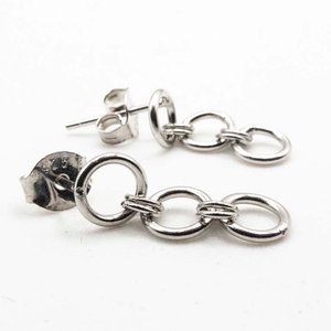 Aritos Colgantes de Plata 925 con Diseño de Cadenas - imagen 2