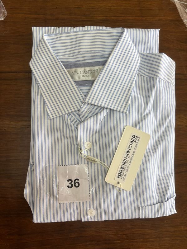 Camisa V.B. Cantoni Italia Rayada Talle 37/38