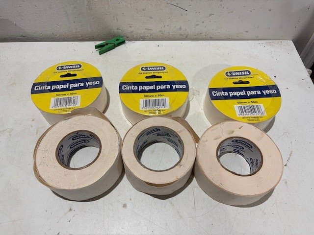 6 Rollos de Cinta de Papel para Yeso Unisil 50m
