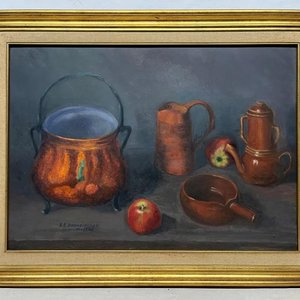 Bodegón de A. E. Barros-Plaza: Óleo sobre Fibra, 49 x 68 cm - imagen 1