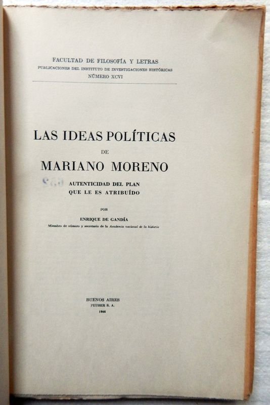 Libro sobre las ideas políticas de Mariano Moreno - imagen 2