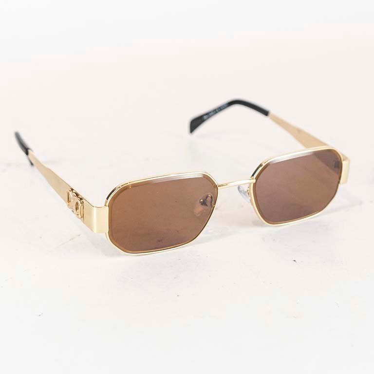 Lote siguiente: Lentes de sol de oro con manijas negras