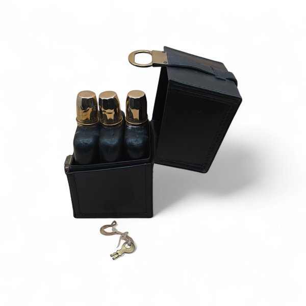 Set de 3 Petacas de Cuero en Estuche Rígido con Llave Metálica - imagen 3