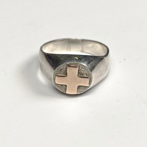 Anillo de Enfermera Plata y Oro con Cruz - Medida 16mm - imagen 3
