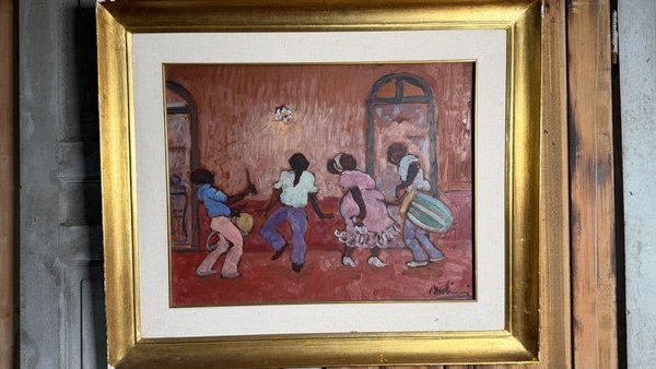 Óleo sobre Fibra "Danza" de Leonel Pérez Molinari, 48x38 cm