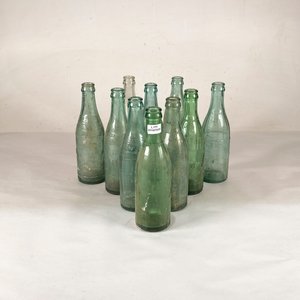 Diez Botellas Antiguas de Vidrio Hialino - imagen 1