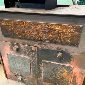 Estufa Antigua de Hierro con Ducto y Veleta - imagen 4