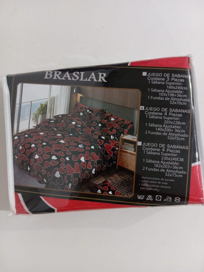 Lote siguiente: Juego de sabanas corazones rojos