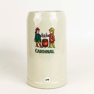 Lote siguiente: Jarra de gres de cerveza Cardinal - Medidas: alto 30cm