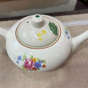 Tetera Inglesa Antigua T.G. Green Granville Ware con Flores Policromas - imagen 2