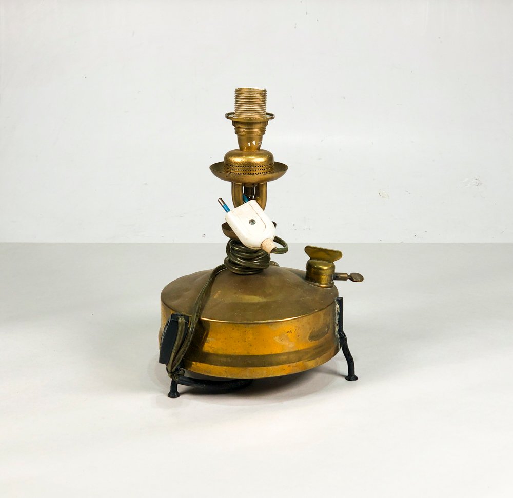 Lámpara de sobremesa en bronce tipo lámpara de kerosene - imagen 1
