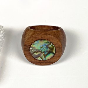 Conjunto de Joyería: Brazalete, Anillo y Aretes de Carey y Plata - imagen 5
