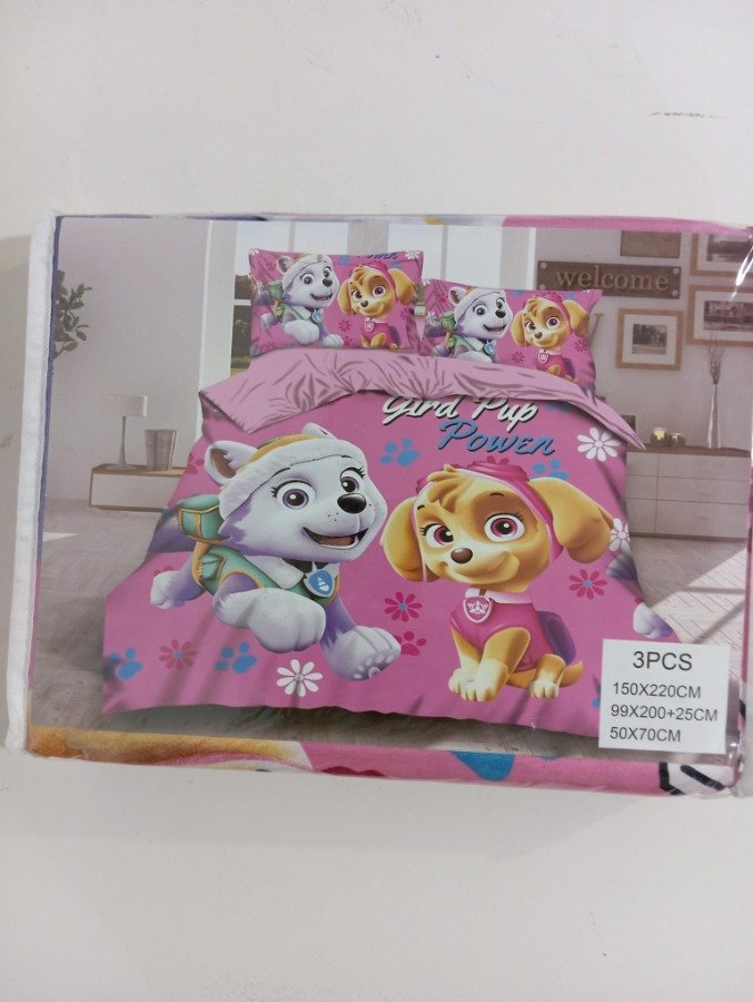 Juego de sabanas infantil con perros rosados - imagen 3