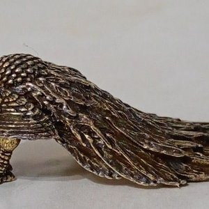 Figura Miniatura Faisán Bronceado Metal - Lujo y Colección - imagen 3