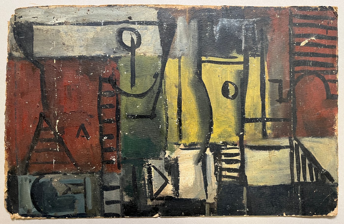 Oleo sobre cartón "Composición" de Jonio Montiel - 33 x 52 cm