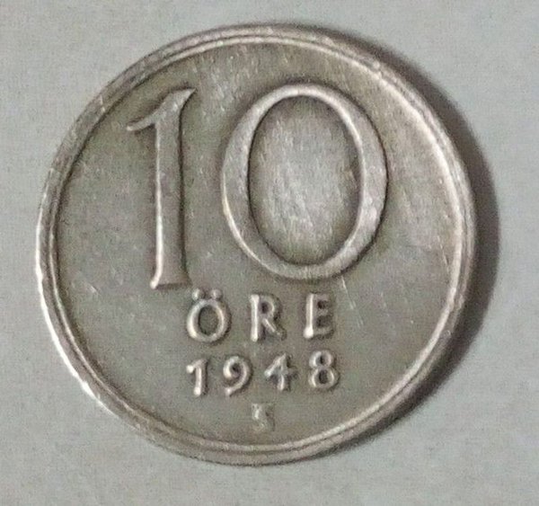 Moneda de 10 Öre de Suecia, Año 1948 - imagen 1