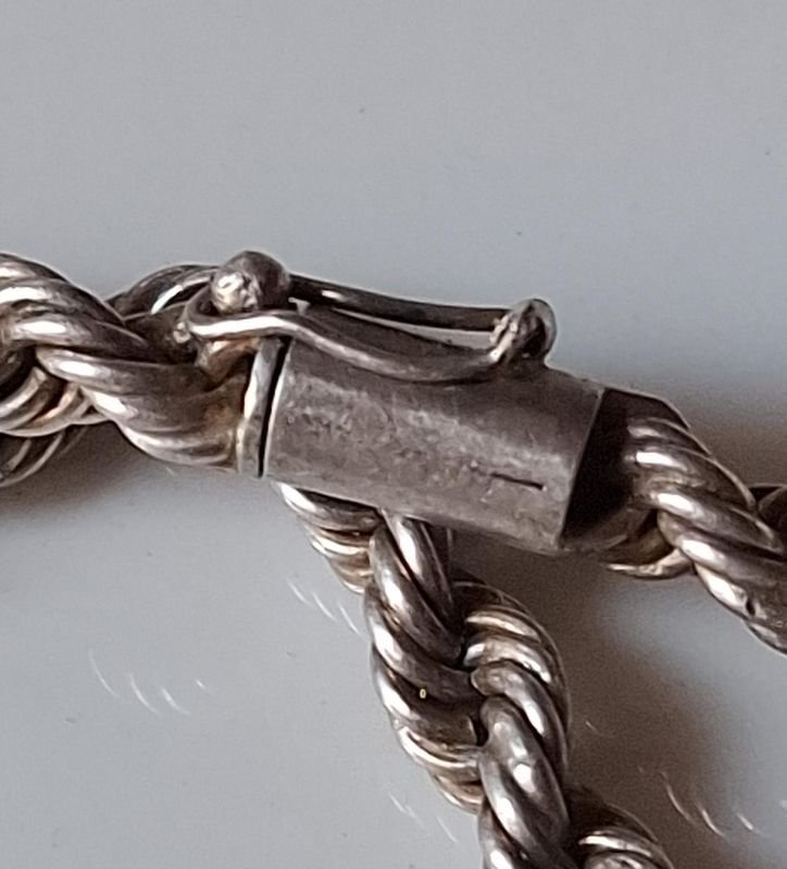 Pulsera plata gruesa y pesada con cierre y seguro - imagen 6