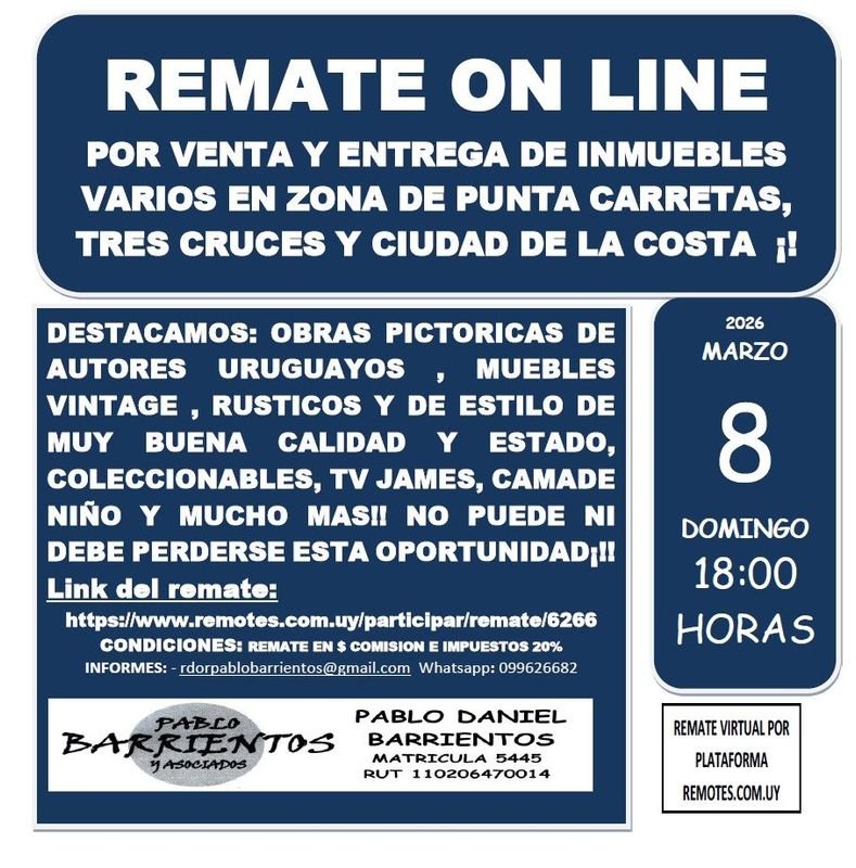 Remate de obras pictóricas y muebles uruguayos