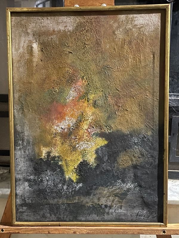 Obra Abstracta Oleo y Acrílico sobre Lienzo Firmada - imagen 1