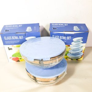 Dos Juegos de Bowls de Vidrio con Tapa Plástica - imagen 5