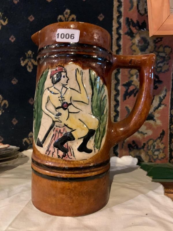 Lote anterior: Jarra cervecera o chopp de cerámica esmaltada decorativa