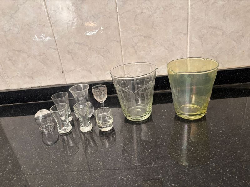 Juego de 2 Hieleras y 6 Vasos de Vidrio