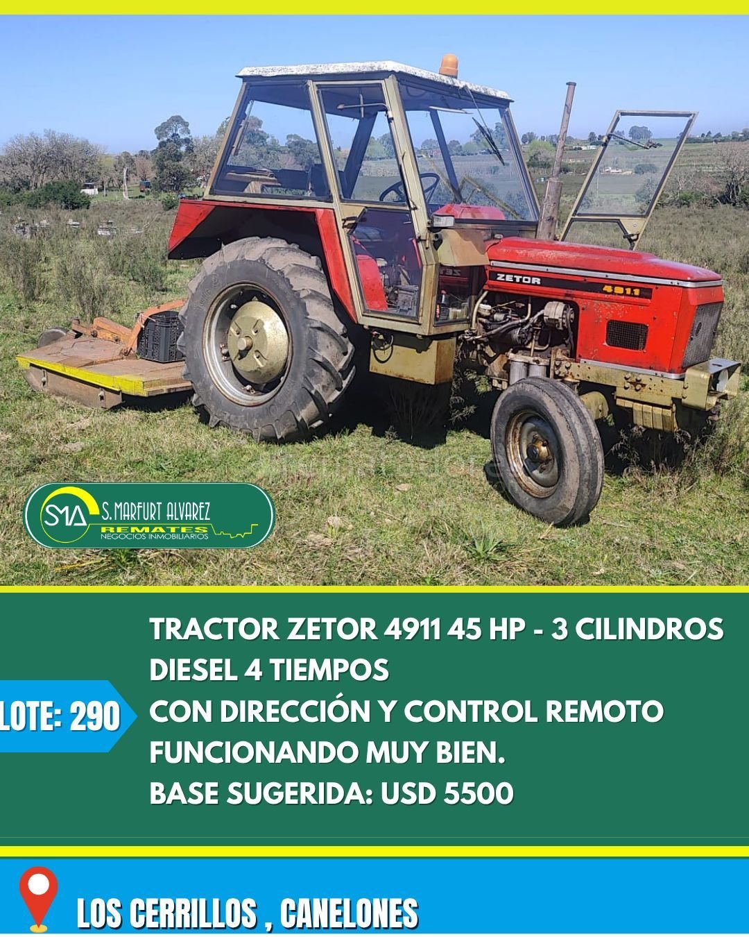 Tractor Zetor 4911 HP con Cilindros y Control Remoto