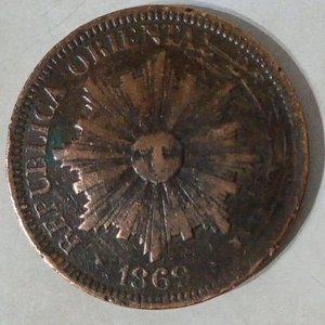 Moneda Uruguaya de 4 Centésimos - Año 1869 - imagen 2
