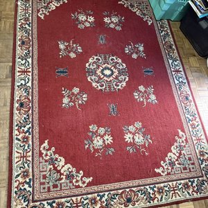 Alfombra Oriental Roja con Diseños Florales y Geométricos - imagen 4