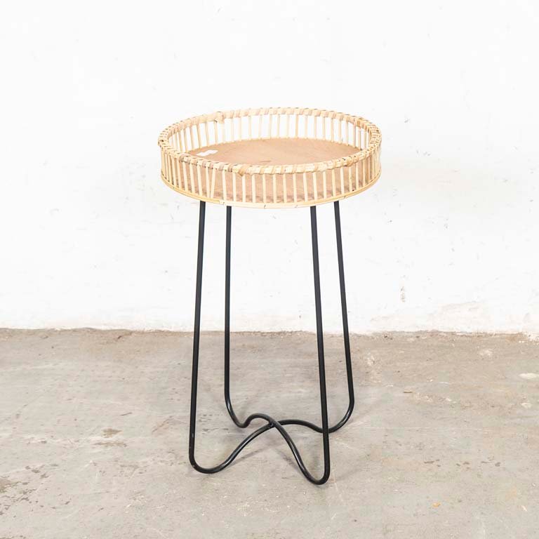 Lote anterior: Mesa de sala circular con tapa de madera y barandilla