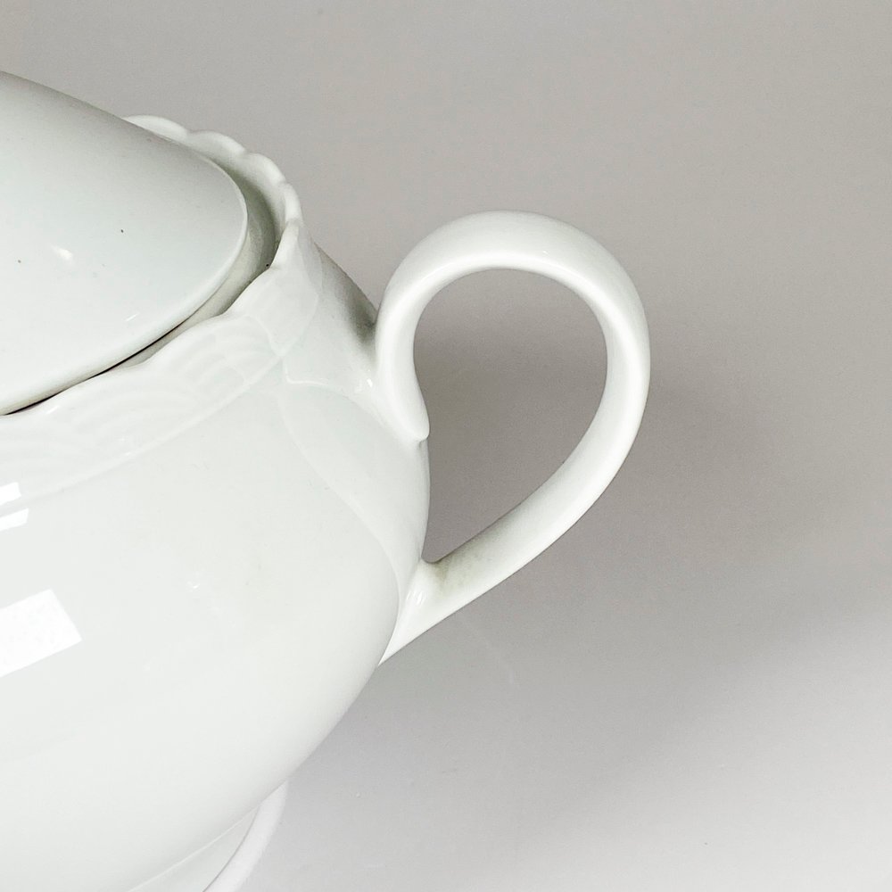 Sopera de porcelana Bavaria blanca con tapa - imagen 2