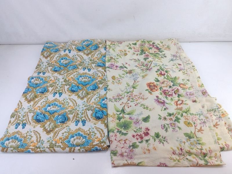 Dos Paños De Cortinas De Flor De Color - imagen 1