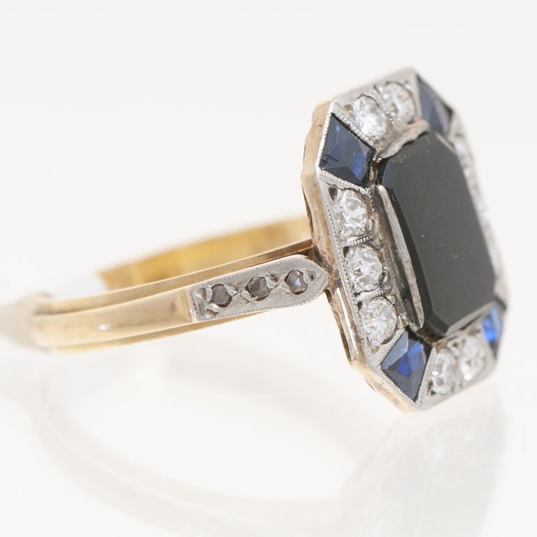 Anillo de Oro con Zafiros y Brillantes - imagen 2