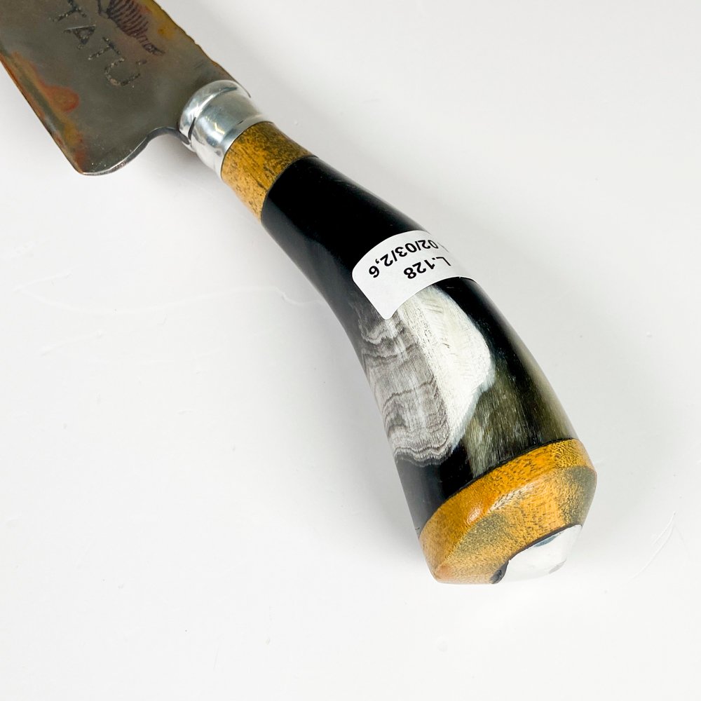 Cuchillo hoja de acero con tatu y guampa - imagen 2