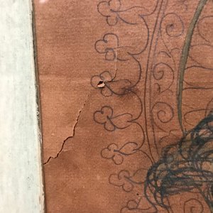 Obra de Carlos Valdes Mujica: Técnica Mixta sobre Papel con Detalles Dorados - imagen 7