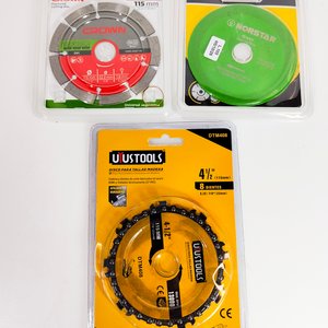 Lote anterior: Discos de corte vidrio + disco cadena + discos mampostería