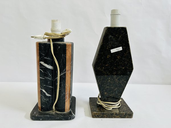 Par de Luminarias de Sobremesa en Mármol Negro y Rosa - imagen 1