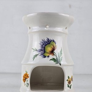 Tetera de Cerámica con Calentador y Flores Pintadas - imagen 6