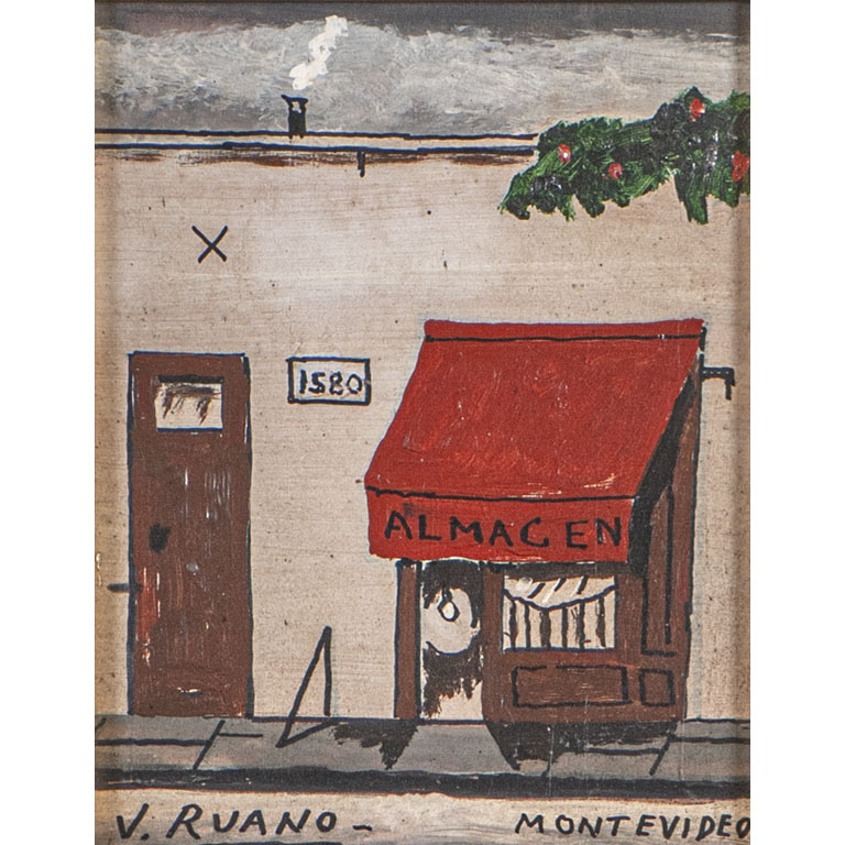 Pintura de Almacén por Jorge Ruano - Óleo sobre cartón