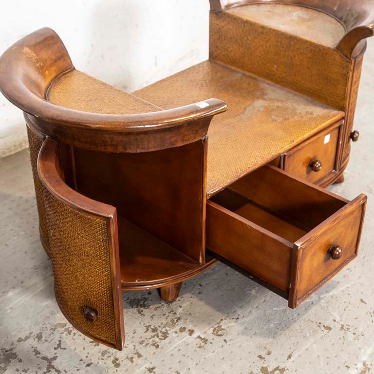Base para mesa de living en ratán con detalles - imagen 3