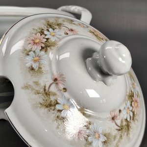 Sopera Schmidt de Porcelana Brasilera Pintada a Mano con Flores - imagen 5