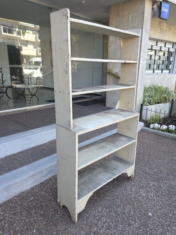 Estantería Antigua de Madera Pintada